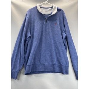 Polo Ralph Lauren Performance Mens L Blue 1/4 Zip Mock Neck Soft Sweatshirt